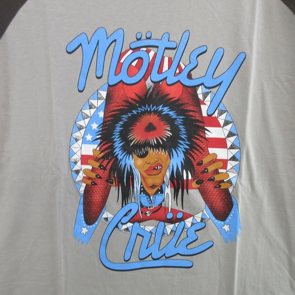 Motley Crue Mens T-Shirt Size XXL Tour '87 Raglan Tee Licensed Cotton Blend New